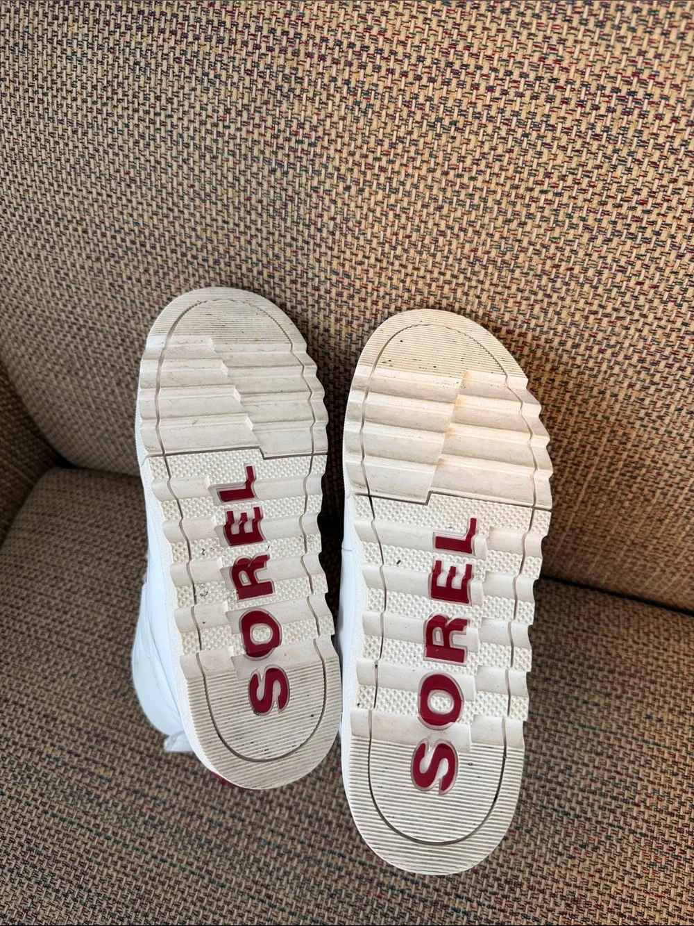 Sorel White Shearling-Lined Lace-Up Boots